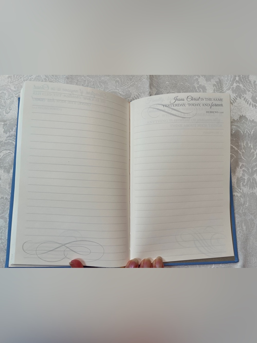 Journal Inspirational Notebook ‘Faith’ in Hardcover Blue with Gold Foil - Picture 6 of 6